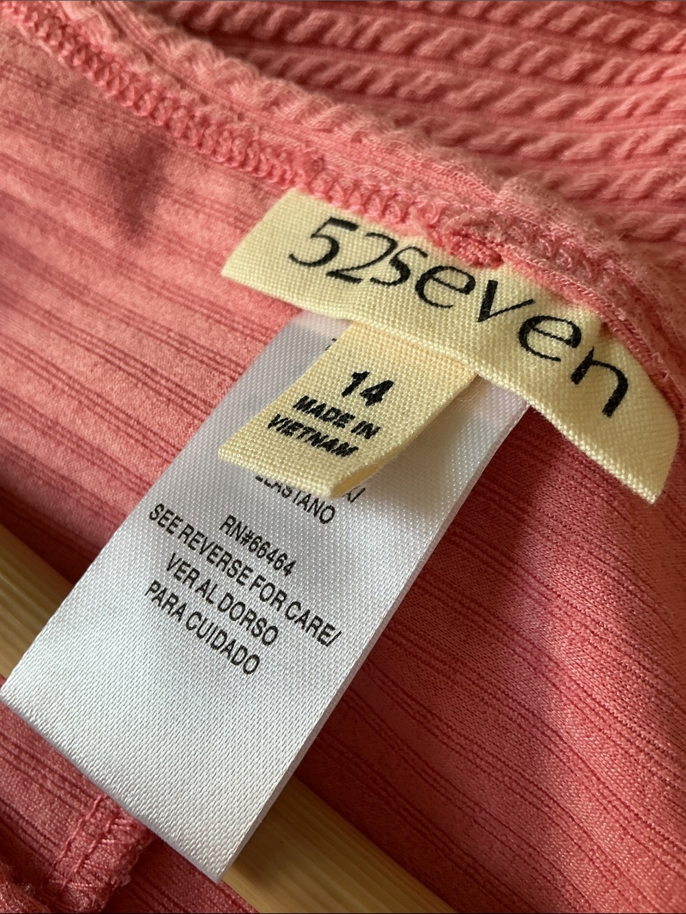 52 SEVEN Sleeveless Pink Textured A-Line Dress - Picture 3 of 5
